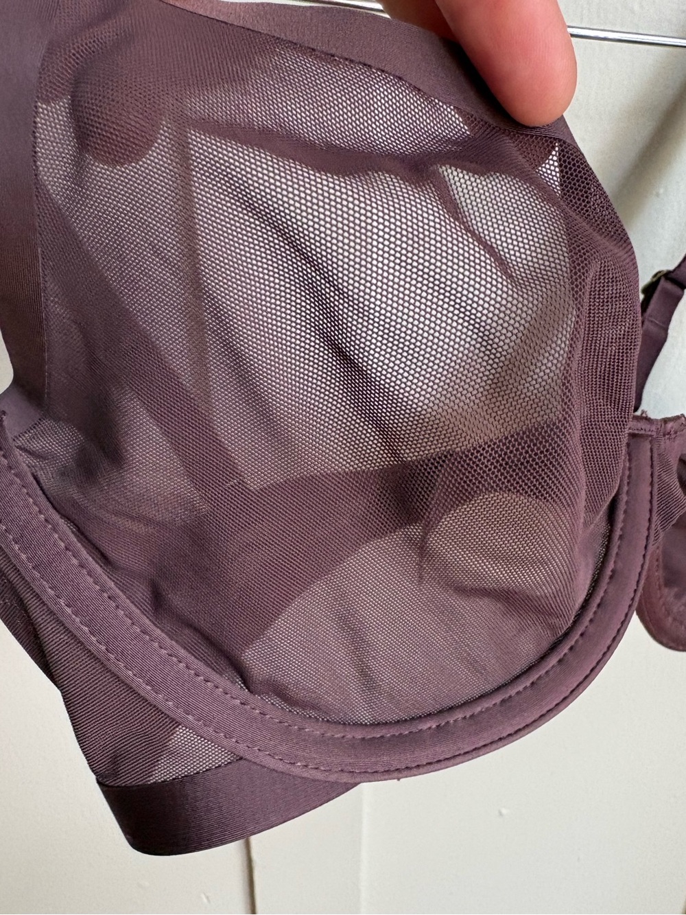 CUUP Sheer Mesh Underwire Bra in Chocolate Brown - Picture 4 of 7